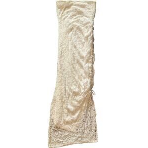 Sage The Label Fresh Air Ruched Lace Tube Midi Dress Off White Size Small